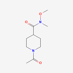 molecular formula C10H18N2O3 B2597533 1-acetyl-N-methoxy-N-methylpiperidine-4-carboxamide CAS No. 213886-98-7