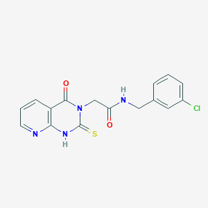 N-[(3-chlorophenyl)methyl]-2-(4-oxo-2-sulfanylidene-1H-pyrido[2,3-d]pyrimidin-3-yl)acetamide