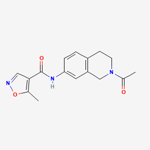 molecular formula C16H17N3O3 B2597545 N-(2-acetyl-1,2,3,4-tetrahydroisoquinolin-7-yl)-5-methylisoxazole-4-carboxamide CAS No. 1428378-70-4