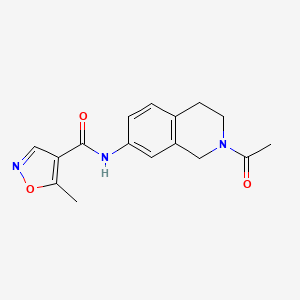 molecular formula C16H17N3O3 B2597545 N-(2-乙酰基-1,2,3,4-四氢异喹啉-7-基)-5-甲基异恶唑-4-甲酰胺 CAS No. 1428378-70-4