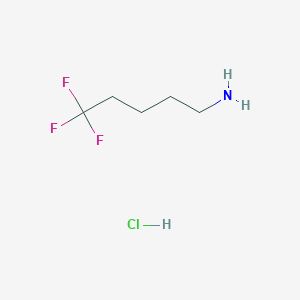 molecular formula C5H11ClF3N B2597546 5,5,5-Trifluoropentan-1-amine;hydrochloride CAS No. 159291-02-8