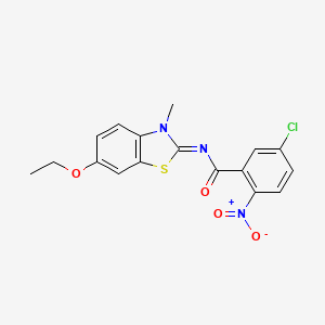molecular formula C17H14ClN3O4S B2597550 (E)-5-chloro-N-(6-ethoxy-3-methylbenzo[d]thiazol-2(3H)-ylidene)-2-nitrobenzamide CAS No. 476295-12-2