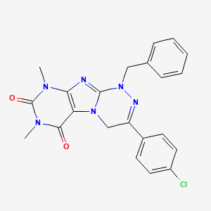 molecular formula C22H19ClN6O2 B2597551 1-benzyl-3-(4-chlorophenyl)-7,9-dimethyl-4H-purino[8,7-c][1,2,4]triazine-6,8-dione CAS No. 309289-97-2