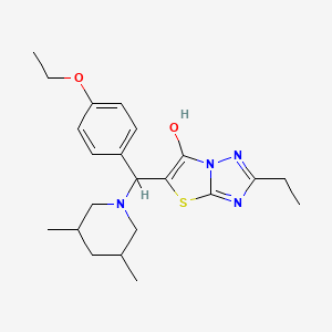 5-((3,5-Dimethylpiperidin-1-yl)(4-ethoxyphenyl)methyl)-2-ethylthiazolo[3,2-b][1,2,4]triazol-6-ol