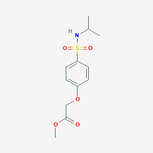 molecular formula C12H17NO5S B259757 Methyl {4-[(isopropylamino)sulfonyl]phenoxy}acetate 