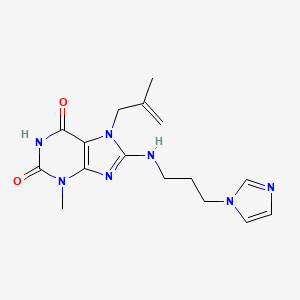 8-(3-Imidazol-1-ylpropylamino)-3-methyl-7-(2-methylprop-2-enyl)purine-2,6-dione