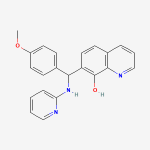 molecular formula C22H19N3O2 B2597574 7-((4-Methoxyphenyl)(pyridin-2-ylamino)methyl)quinolin-8-ol CAS No. 315240-04-1