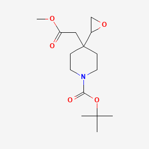 molecular formula C15H25NO5 B2597578 叔丁基4-(2-甲氧基-2-氧代乙基)-4-(环氧-2-基)哌啶-1-羧酸酯 CAS No. 2138158-21-9