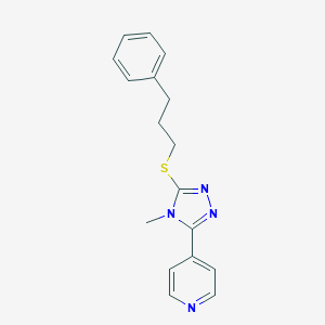 4-{4-methyl-5-[(3-phenylpropyl)sulfanyl]-4H-1,2,4-triazol-3-yl}pyridine