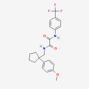 molecular formula C22H23F3N2O3 B2597589 N1-((1-(4-methoxyphenyl)cyclopentyl)methyl)-N2-(4-(trifluoromethyl)phenyl)oxalamide CAS No. 1091476-29-7