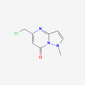 molecular formula C8H8ClN3O B2597590 5-(chloromethyl)-1-methylpyrazolo[1,5-a]pyrimidin-7(1H)-one CAS No. 104164-03-6