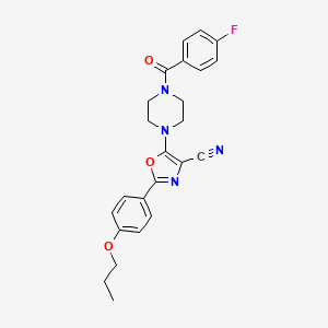 5-(4-(4-Fluorobenzoyl)piperazin-1-yl)-2-(4-propoxyphenyl)oxazole-4-carbonitrile