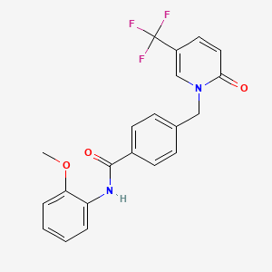 molecular formula C21H17F3N2O3 B2597597 N-(2-methoxyphenyl)-4-{[2-oxo-5-(trifluoromethyl)-1(2H)-pyridinyl]methyl}benzenecarboxamide CAS No. 339025-32-0