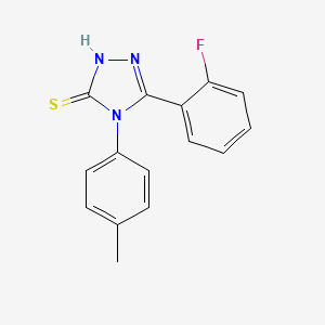 molecular formula C15H12FN3S B2597599 5-(2-Fluoro-phenyl)-4-p-tolyl-4H-[1,2,4]triazole-3-thiol CAS No. 438029-55-1