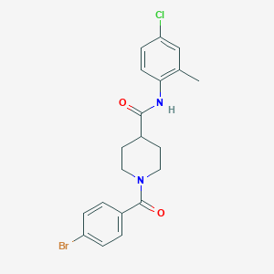 molecular formula C20H20BrClN2O2 B259760 1-(4-bromobenzoyl)-N-(4-chloro-2-methylphenyl)piperidine-4-carboxamide 