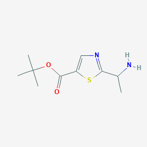 molecular formula C10H16N2O2S B2597608 Tert-butyl 2-(1-aminoethyl)-1,3-thiazole-5-carboxylate CAS No. 2248325-68-8