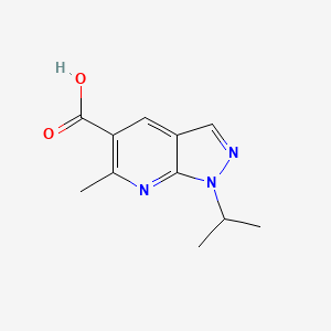 molecular formula C11H13N3O2 B2597618 1-isopropyl-6-methyl-1H-pyrazolo[3,4-b]pyridine-5-carboxylic acid CAS No. 878218-58-7