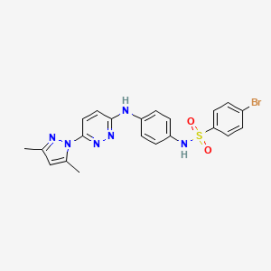 molecular formula C21H19BrN6O2S B2597621 4-溴-N-(4-((6-(3,5-二甲基-1H-吡唑-1-基)嘧啶-3-基)氨基)苯基)苯磺酰胺 CAS No. 1014066-86-4