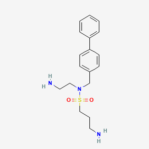 molecular formula C18H25N3O2S B2597623 3-amino-N-(2-aminoethyl)-N-[(4-phenylphenyl)methyl]propane-1-sulfonamide CAS No. 1803592-53-1