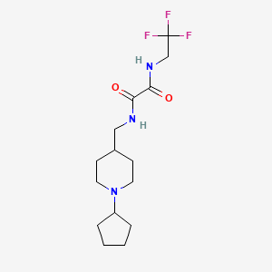 molecular formula C15H24F3N3O2 B2597628 N1-((1-环戊基哌啶-4-基)甲基)-N2-(2,2,2-三氟乙基)草酰胺 CAS No. 1251697-65-0