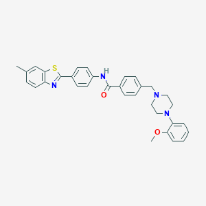 molecular formula C33H32N4O2S B259763 4-[[4-(2-methoxyphenyl)piperazin-1-yl]methyl]-N-[4-(6-methyl-1,3-benzothiazol-2-yl)phenyl]benzamide 