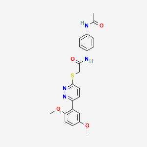 molecular formula C22H22N4O4S B2597637 N-(4-acetamidophenyl)-2-((6-(2,5-dimethoxyphenyl)pyridazin-3-yl)thio)acetamide CAS No. 941973-75-7