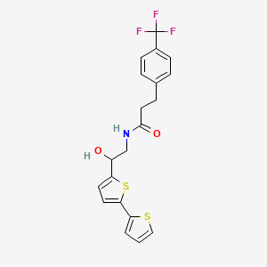 molecular formula C20H18F3NO2S2 B2597642 N-(2-{[2,2'-bithiophene]-5-yl}-2-hydroxyethyl)-3-[4-(trifluoromethyl)phenyl]propanamide CAS No. 2097899-91-5