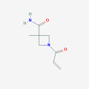 molecular formula C8H12N2O2 B2597643 3-Methyl-1-prop-2-enoylazetidine-3-carboxamide CAS No. 2190140-92-0