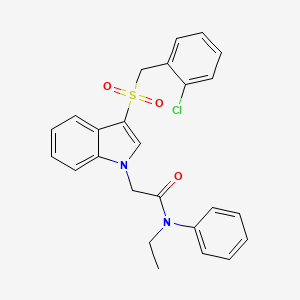 molecular formula C25H23ClN2O3S B2597646 2-(3-((2-chlorobenzyl)sulfonyl)-1H-indol-1-yl)-N-ethyl-N-phenylacetamide CAS No. 893288-41-0