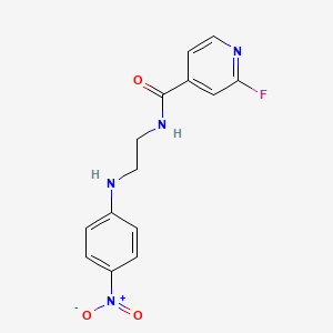 molecular formula C14H13FN4O3 B2597653 2-fluoro-N-{2-[(4-nitrophenyl)amino]ethyl}pyridine-4-carboxamide CAS No. 1808400-04-5