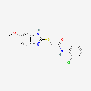 molecular formula C16H14ClN3O2S B2597663 N-(2-chlorophenyl)-2-[(5-methoxy-1H-benzimidazol-2-yl)sulfanyl]acetamide CAS No. 361184-76-1