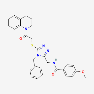 molecular formula C29H29N5O3S B2597665 N-((4-benzyl-5-((2-(3,4-dihydroquinolin-1(2H)-yl)-2-oxoethyl)thio)-4H-1,2,4-triazol-3-yl)methyl)-4-methoxybenzamide CAS No. 476447-59-3