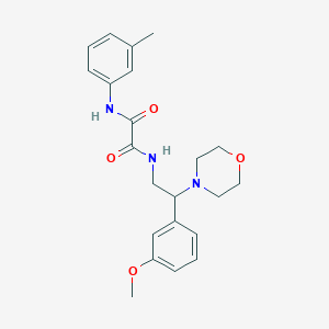 molecular formula C22H27N3O4 B2597668 N1-(2-(3-甲氧基苯基)-2-吗啉乙基)-N2-(间甲苯基)草酰胺 CAS No. 941871-01-8