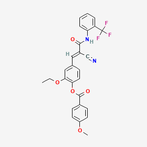 [4-[(E)-2-cyano-3-oxo-3-[2-(trifluoromethyl)anilino]prop-1-enyl]-2-ethoxyphenyl] 4-methoxybenzoate
