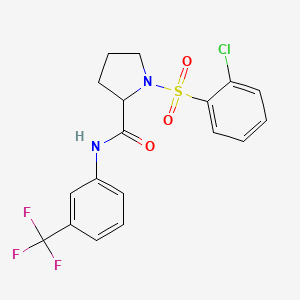 1-[(2-chlorophenyl)sulfonyl]-N-[3-(trifluoromethyl)phenyl]-2-pyrrolidinecarboxamide