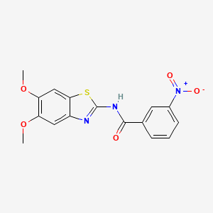 molecular formula C16H13N3O5S B2597686 N-(5,6-二甲氧基-1,3-苯并噻唑-2-基)-3-硝基苯甲酰胺 CAS No. 895435-41-3