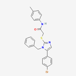 molecular formula C25H22BrN3OS B2597689 2-((1-benzyl-5-(4-bromophenyl)-1H-imidazol-2-yl)thio)-N-(p-tolyl)acetamide CAS No. 1206989-54-9