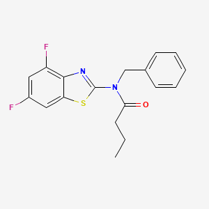 molecular formula C18H16F2N2OS B2597690 N-bencil-N-(4,6-difluoro-1,3-benzotiazol-2-il)butanamida CAS No. 900004-90-2