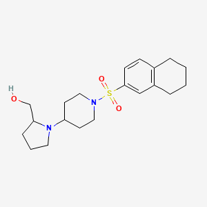 molecular formula C20H30N2O3S B2597694 (1-(1-((5,6,7,8-Tetrahydronaphthalen-2-yl)sulfonyl)piperidin-4-yl)pyrrolidin-2-yl)methanol CAS No. 1448028-75-8