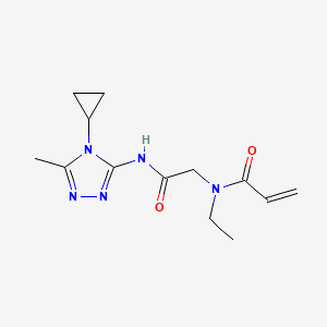 molecular formula C13H19N5O2 B2597700 N-[2-[(4-Cyclopropyl-5-methyl-1,2,4-triazol-3-yl)amino]-2-oxoethyl]-N-ethylprop-2-enamide CAS No. 2361890-48-2