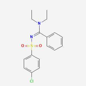 molecular formula C17H19ClN2O2S B2597707 (E)-N'-((4-chlorophenyl)sulfonyl)-N,N-diethylbenzimidamide CAS No. 1086269-87-5