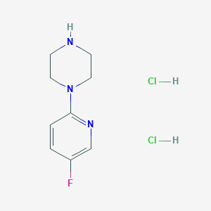 molecular formula C9H14Cl2FN3 B2597711 1-(5-Fluoropyridin-2-yl)piperazine dihydrochloride CAS No. 1955547-02-0