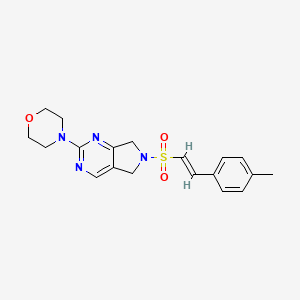 (E)-4-(6-((4-methylstyryl)sulfonyl)-6,7-dihydro-5H-pyrrolo[3,4-d]pyrimidin-2-yl)morpholine
