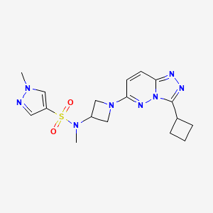 molecular formula C17H22N8O2S B2597714 N-(1-{3-环丁基-[1,2,4]三唑并[4,3-b]哒嗪-6-基}氮杂环丁-3-基)-N,1-二甲基-1H-吡唑-4-磺酰胺 CAS No. 2199630-67-4