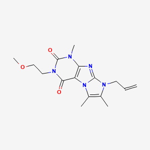 molecular formula C16H21N5O3 B2597716 2-(2-甲氧基乙基)-4,7,8-三甲基-6-丙-2-烯基嘌呤[7,8-a]咪唑-1,3-二酮 CAS No. 878411-61-1