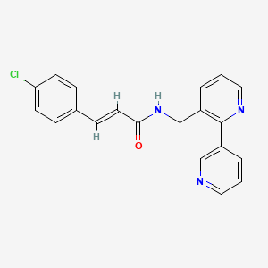 molecular formula C20H16ClN3O B2597720 (E)-N-([2,3'-联吡啶]-3-基甲基)-3-(4-氯苯基)丙烯酰胺 CAS No. 1904629-66-8