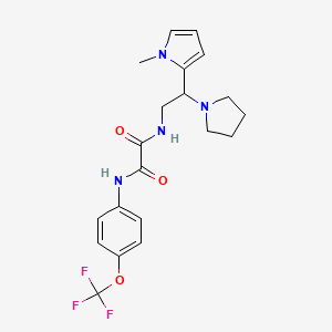 molecular formula C20H23F3N4O3 B2597729 N1-(2-(1-methyl-1H-pyrrol-2-yl)-2-(pyrrolidin-1-yl)ethyl)-N2-(4-(trifluoromethoxy)phenyl)oxalamide CAS No. 1049452-54-1
