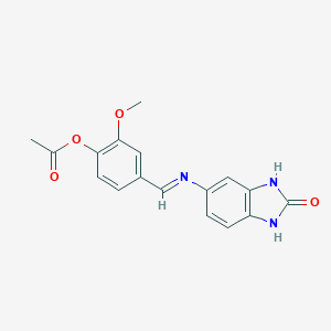 2-methoxy-4-{[(2-oxo-2,3-dihydro-1H-1,3-benzimidazol-5-yl)imino]methyl}phenyl acetate