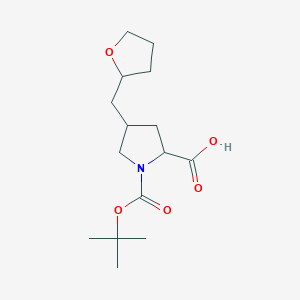 1-[(2-Methylpropan-2-yl)oxycarbonyl]-4-(oxolan-2-ylmethyl)pyrrolidine-2-carboxylic acid
