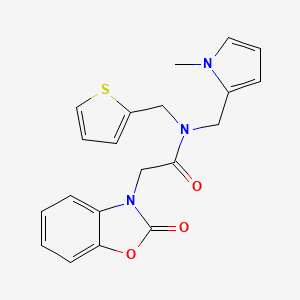 molecular formula C20H19N3O3S B2597736 N-((1-methyl-1H-pyrrol-2-yl)methyl)-2-(2-oxobenzo[d]oxazol-3(2H)-yl)-N-(thiophen-2-ylmethyl)acetamide CAS No. 1286722-27-7